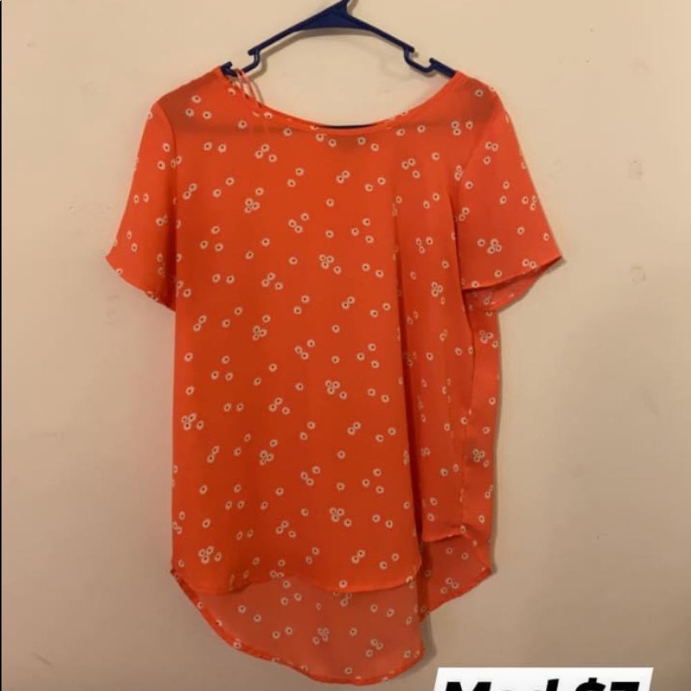Floral coral blouse